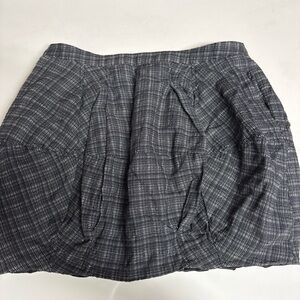 TOV Holy Black and Gray Plaid Pleated Mini Skirt